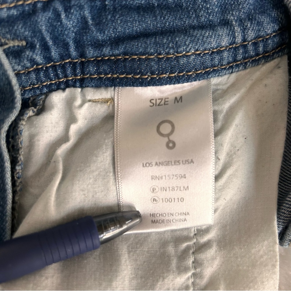Insane Gene LA Jeans short overall Shortalls medium wash Distressed Size Medium - Picture 13 of 14